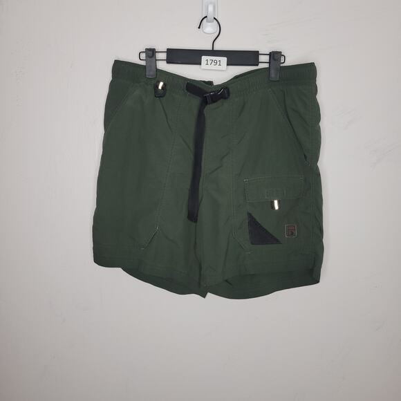 Eddie Bauer Sport Nylon Men Shorts Size Medium Lined Green Belted Hiking Read - Picture 1 of 12